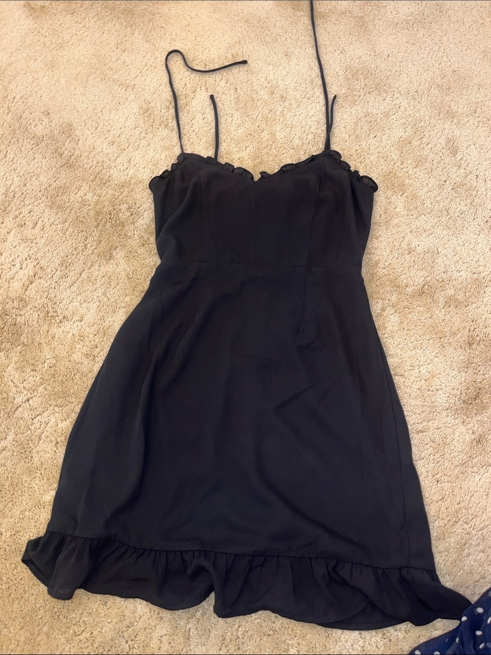 Women’s Black Ruffle-Hem Slip Dress